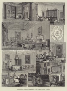 Apartamentos de Claremont, a Residência do Duque e Duquesa de Albany (gravura) de English School
