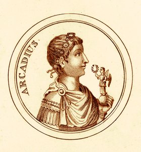 Arcadius, ilustração do dicionário histórico universal por George Crabb, publicado em 1825 (imagem digitalmente melhorada) de English School
