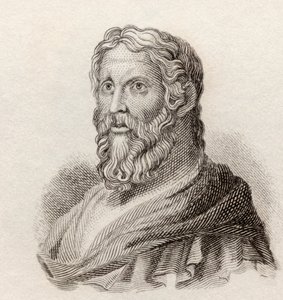Aristófanes, c. 446 a c. 386 AC. Dramaturgo cómico da Grécia Antiga, do pub Crabb