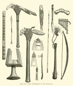 Armas e outros implementos dos taitianos de English School