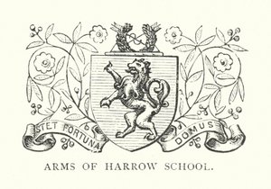 Armas da Harrow School (gravura) de English School