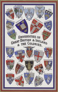 Arms of the Universities of Great Britain, Ireland and the Colonies (cor litho) de English School