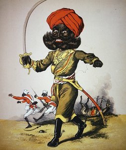 "Army and Navy Drolleries", ilustração do Major Seccombe, publicado por Frederick Warne & Co., c.1875 (cor litho) de English School