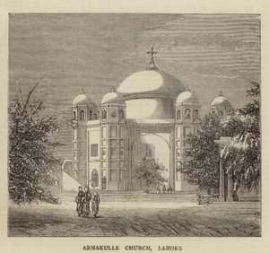 Igreja Arnakulle, Lahore (gravura) de English School