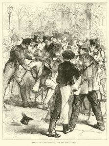 Detenção de um espião prussiano nos Boulevards, setembro de 1870 de English School