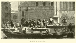Chegada de um barco de leite de English School
