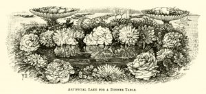 Lago artificial para uma mesa de jantar (gravura) de English School