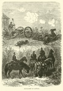 Artilharia em ação, outubro de 1870 de English School