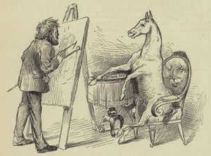 Cavalo de pintura artística (gravura) de English School