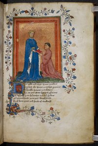 Arundel 38 f.37 Thomas Hoccleve apresentando o seu livro 