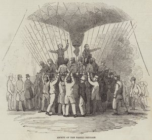 Ascensão do Balão de Nassau (gravura) de English School