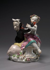 Ásia e África, fabricado pela Chelsea Porcelain Factory, c.1760 de English School