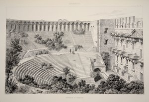Aspendu - Interior do teatro, de The Principal Ruins of Asia Minor, pub. 1863 (litografia) de English School