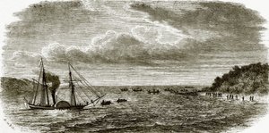 Ataque a um navio de guerra britânico pelos nativos de Andaman de English School