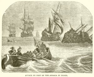 Ataque a parte da Armada por Drake de English School