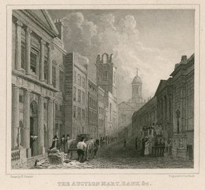 Leilão Mart, St Bartholomews Lane, Londres e Banco de English School
