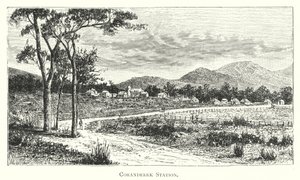 Austrália: Estação Coranderrk (gravura) de English School