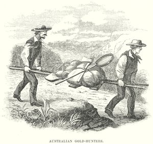 Caçadores de ouro australianos (gravura) de English School