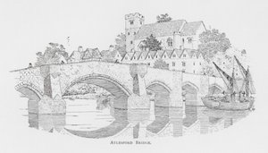 Ponte de Aylesford (litografia) de English School