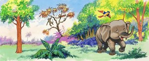 Bebê Elefante e Pássaro