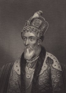Bahadur Shah II, último imperador mogol (gravura) de English School
