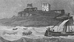 Castelo de Bamborough (gravura) de English School