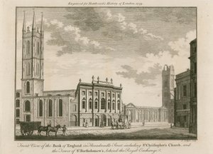 Banco da Inglaterra, East Wing adicionado por Sir Robert Taylor, 1765 de English School