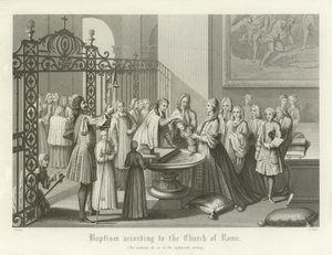 Batismo de acordo com a Igreja de Roma, do século XVIII de English School