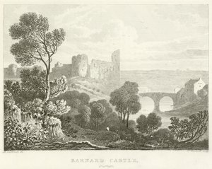 Barnard Castle, Durham (gravura) de English School