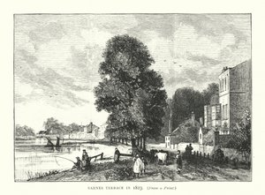Barnes Terrace em 1823 (gravura) de English School