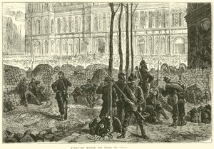 Barricada antes do Hotel de Ville, março de 1871 de English School