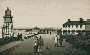 Balneário e areias, Dovercourt (litografia) de English School