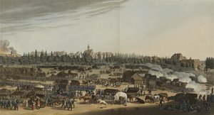 Batalha de Leipzig, 16-19 de outubro de 1813, de Um registro ilustrado de eventos importantes nos Anais da Europa durante os anos 1812, 1813, 1814 e 1815, 1815 (cor aquatint) de English School