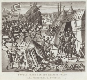 Batalha de Roch Darien e Charles de Blois presos pelos ingleses de English School