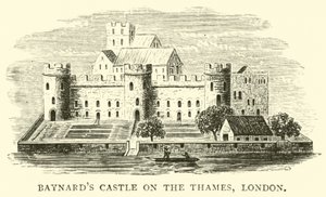 Castelo de Baynards no Tamisa, Londres de English School