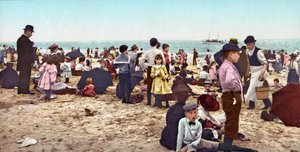 Cena de praia (foto colorida à mão) de English School
