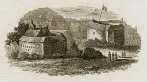 Bear Garden and Globe Theatre, Southwark, Londres, c.1600 (gravura) de English School