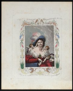 Linda mulher rodeada de fadas (cor litho) de English School