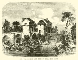 Ponte e prisão de Bedford; vista de leste (gravura) de English School
