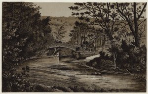 Ponte do Mendigo, perto de Whitby (litho) de English School