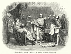 A Visão de Belshazzar, de uma pintura de Benjamin West (gravura) de English School
