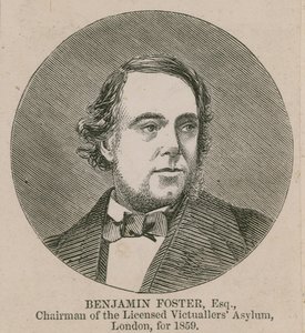 Benjamin Foster, Presidente do Asylment de Licensed Victuallers, Londres, 1859 de English School