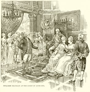 Benjamin Franklin na corte de Louis XVI de English School