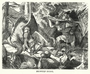 Morte do Beowulf (gravura) de English School