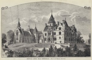 Bestwood Lodge, perto de Nottingham (gravura) de English School
