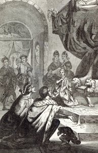 Noivado da princesa francesa com Ricardo II, ilustração de &39;História Ilustrada de Cassell na Inglaterra&39; de English School