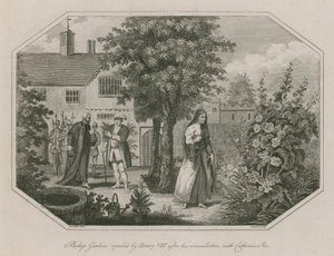 Bispo Gardiner reprovado pelo rei Henrique VIII depois de sua reconciliação com Catherine Parr de English School