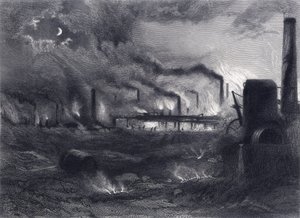 Black Country, perto de Bilston, Staffordshire, de "Staffordshire and Warwickshire Past and Present" de John Alfred Langford de English School