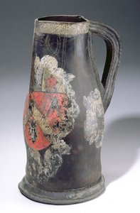 Jarro de blackjack, 1712 (couro) de English School