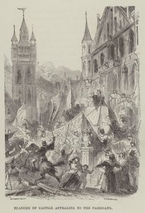 Blanche de Castela apelando aos parisienses (gravura) de English School